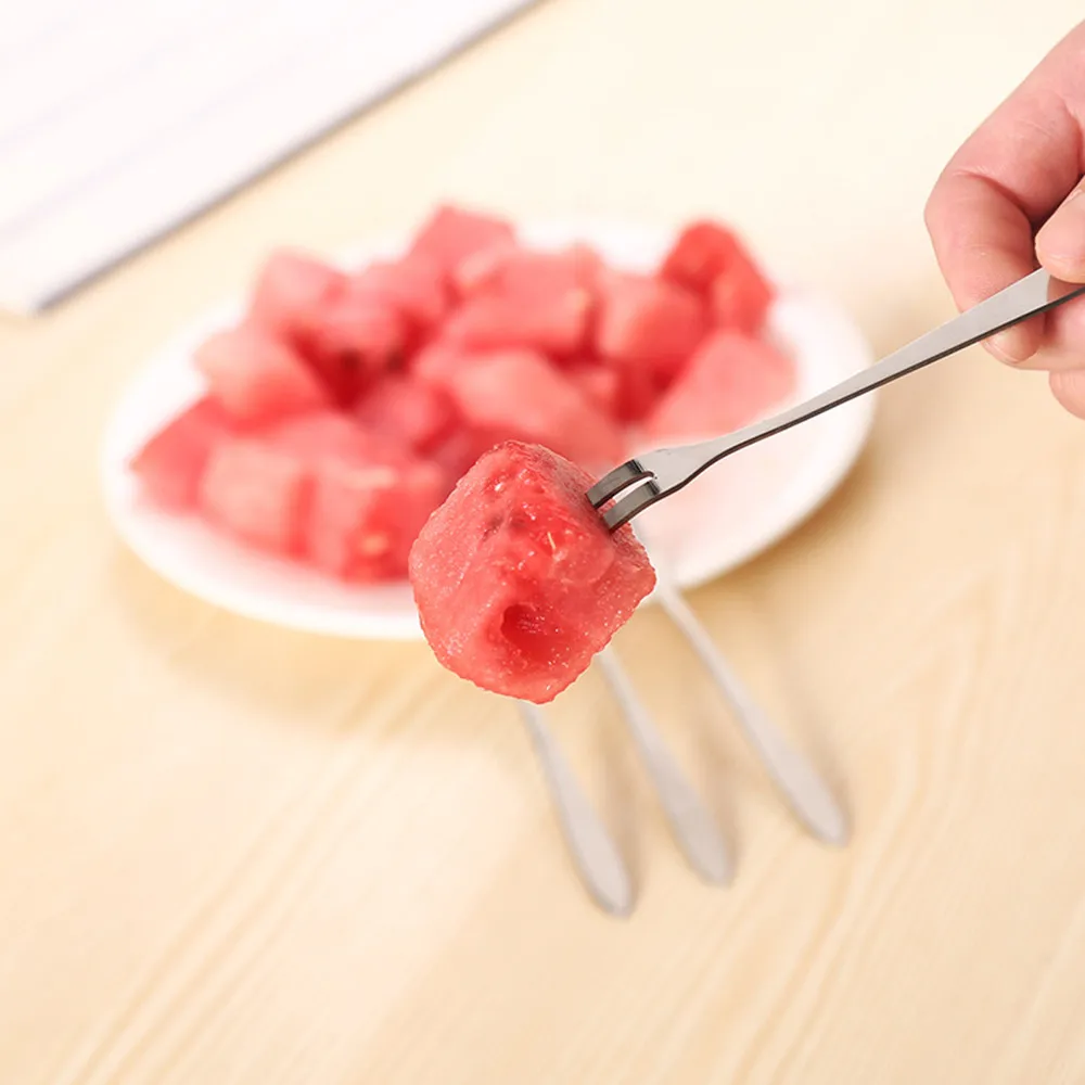 

Stainless Steel Fruit Fork West Cutlery Small Fork Two Tooth Fork Dessert Cake Creative Two Teeth Tableware Kitchen kitchen tool