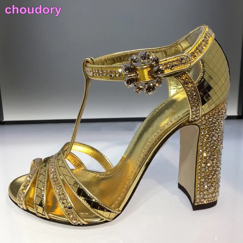 leather chunky heel sandals