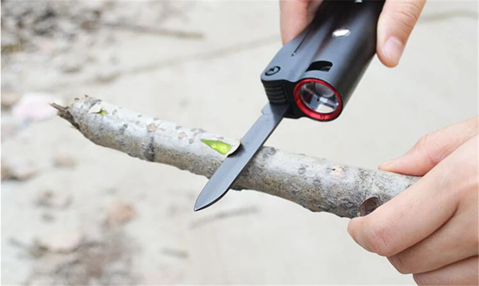 Multifunctional flashlight with saber 14