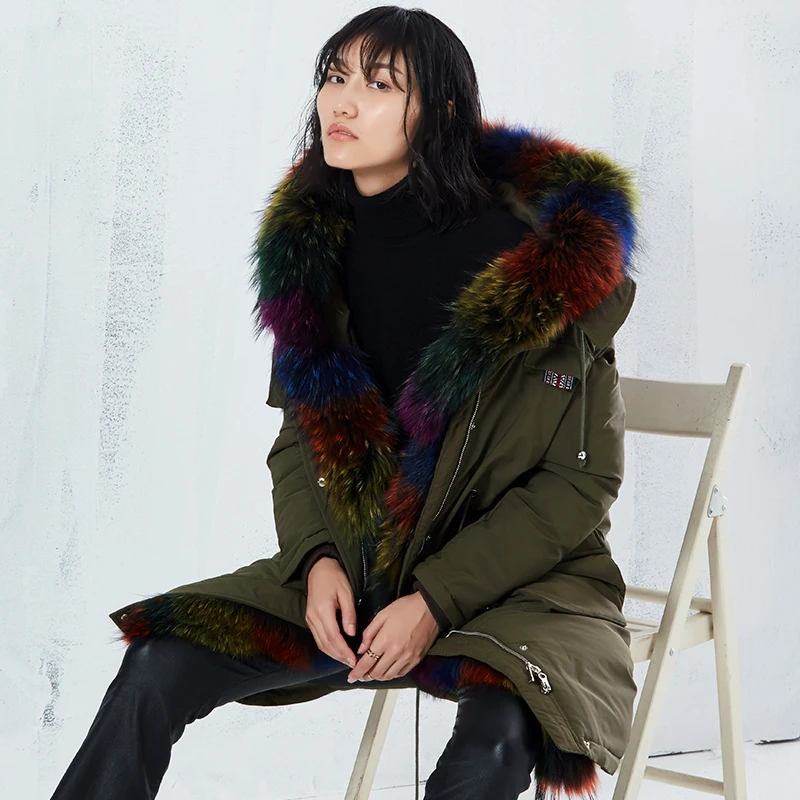 Et Raton Manteau Marque Mode Luxe Épais Grande Chaud Fourrure Nouvelles Hiver Vers Veste Capuchon À Bas Collier Le Laveur 2017 De Femmes zq75xR