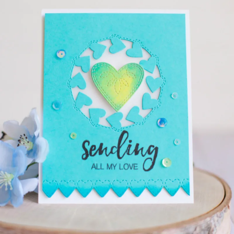 

JC Metal Cutting Dies Scrapbooking Dies Cut Heart Shape Circle Craft Stencil Handmade Album Paper Card Making Decor Embossing