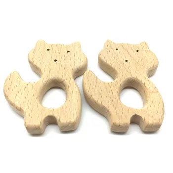 

20pcs Cute Fox Animal Shape Charm Pendant Natural Beech Wood Jewelry Making DIY Accessories Christmas Gifts