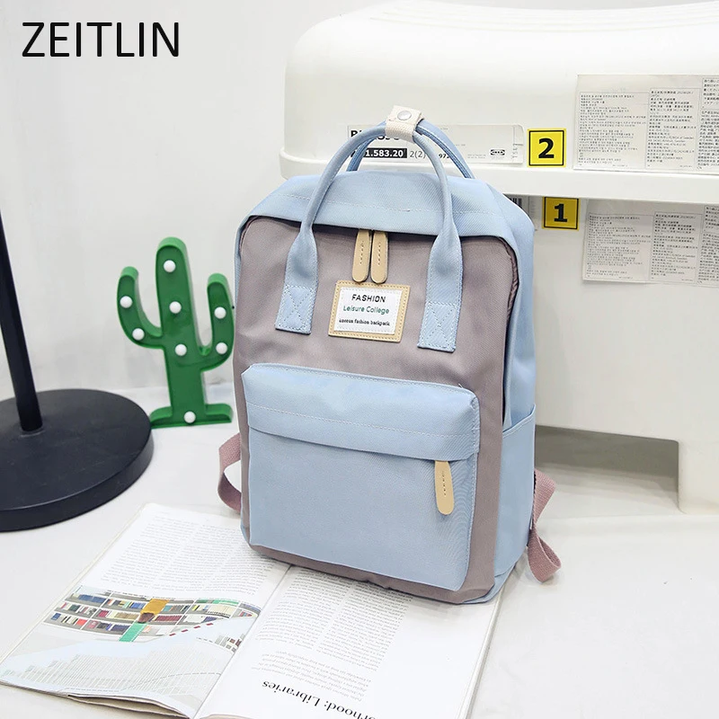 

ZEITLIN Wild minimalist Waterproof Canvas Backpack small fresh female on Korean College Student Travel Backpack Bag Mochila S241