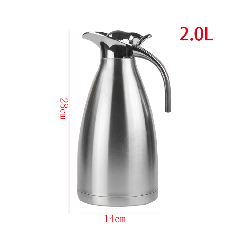 Нержавеющая сталь 2L термос вакуумный чайник ручного ПРЕССОВАНИЯ ТИП кофе чай молоко горшок термо кувшин вакуумная Изолированная бутылка