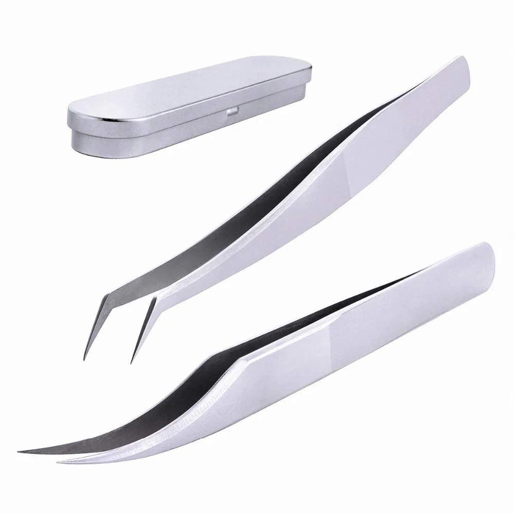 

FAMILIFE Volume Lash Tweezers Set Eyelash Extension Curved Tweezers for Pick up and Isolation Create Fan in Lashing Application