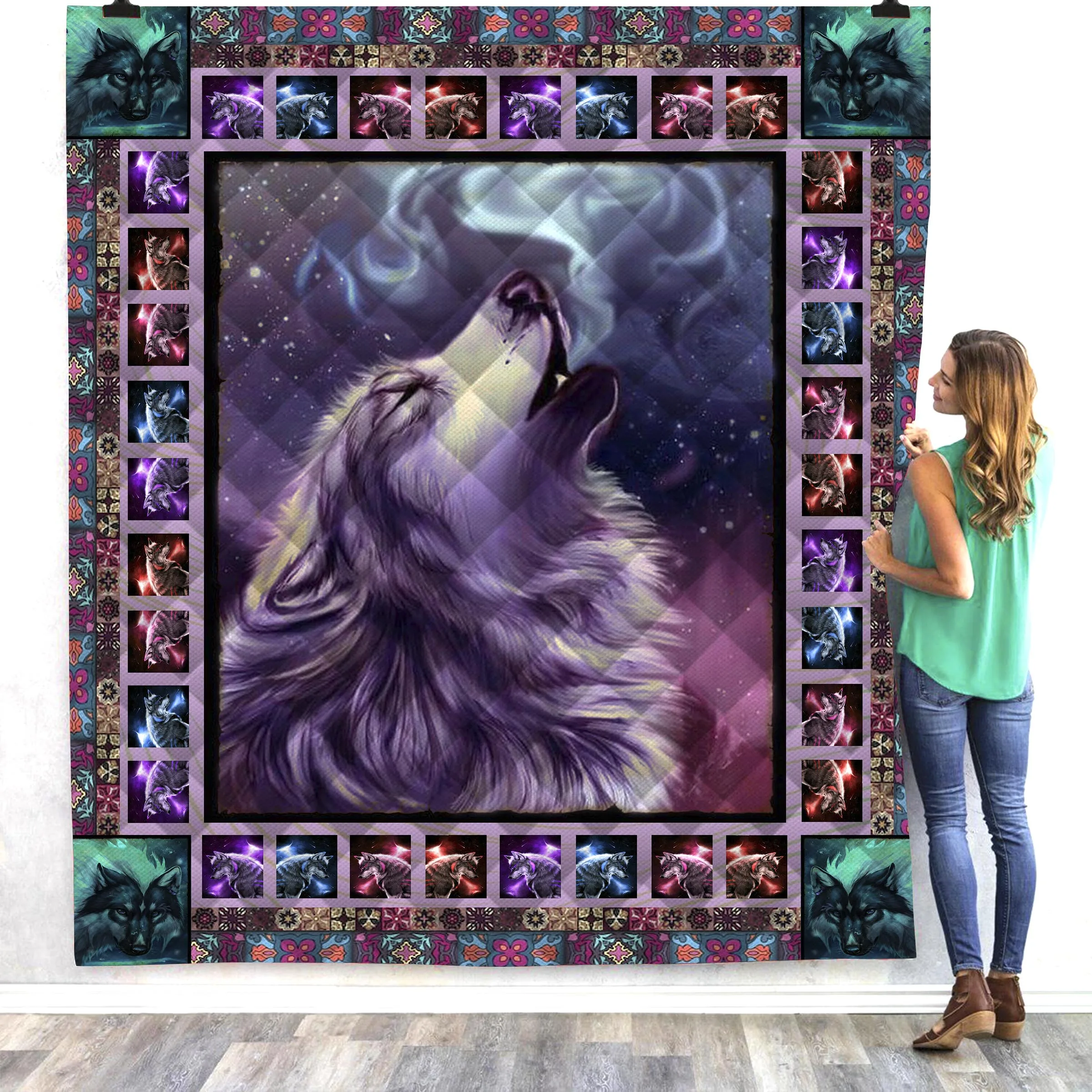 

SOFTBATFY Wlof Print All Season Quilt For Bed Soft Warm Blanket Cotton Quilt Dropshipping