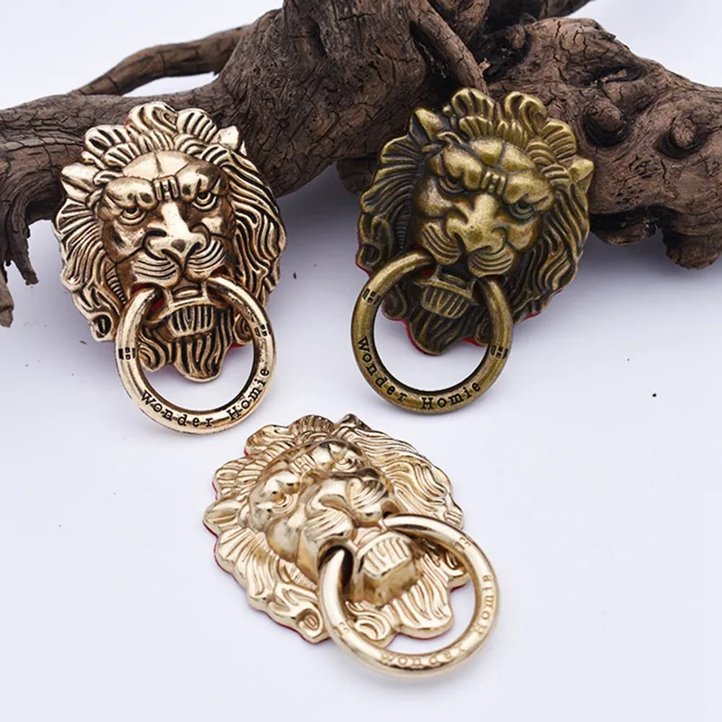 Vintage Lion Head Finger Ring Mobile Cell Phone Hand Stand Holder Rotatin Stand Holder Mount Bracket For IPhone Samsung Huawei