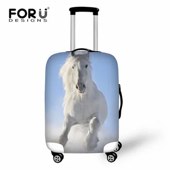 

FORUDESIGNS 2018 Animal Horse Cover for Suitcase Travel Luggage Accessories for Men Women Waterproof Protection Suitcase Covers
