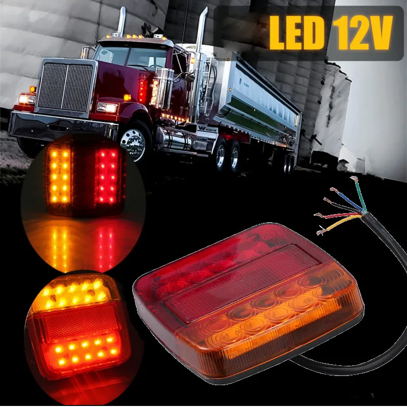 2x 26LED Rear Tail Brake Stop Turn Signal Number Plate Lamp Trailer Truck Boat 