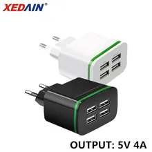 XEDAIN, 5 В, 4 а, универсальное зарядное устройство USB с 4 портами, европейская вилка, дорожное настенное зарядное устройство, адаптер питания для samsung, LG, iPhone, iPad, sony, htc, планшетов
