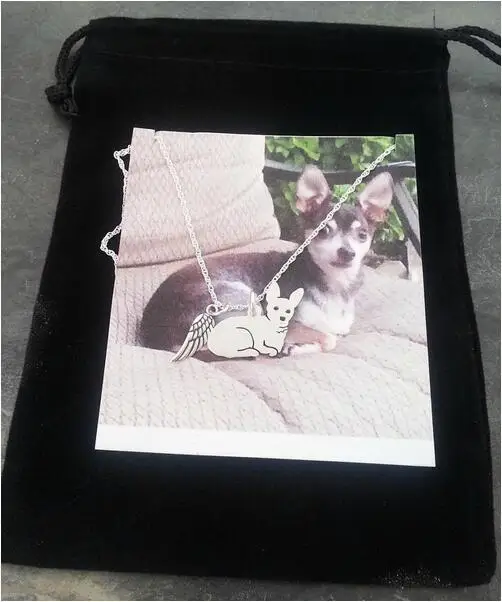 

Custom a sweet Chihuahua Necklace, Your Pet Pendant, Dog silhouette Memory Jewelry Keepsake Memorial Gift--12 pcs/Lot