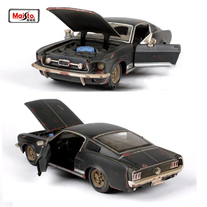 Детские игрушки Maisto 1:24, старая версия 1967, Mustang GT, черные спортивные машины, 1/24 сплав, литая под давлением модель автомобиля, игрушки для коллекции