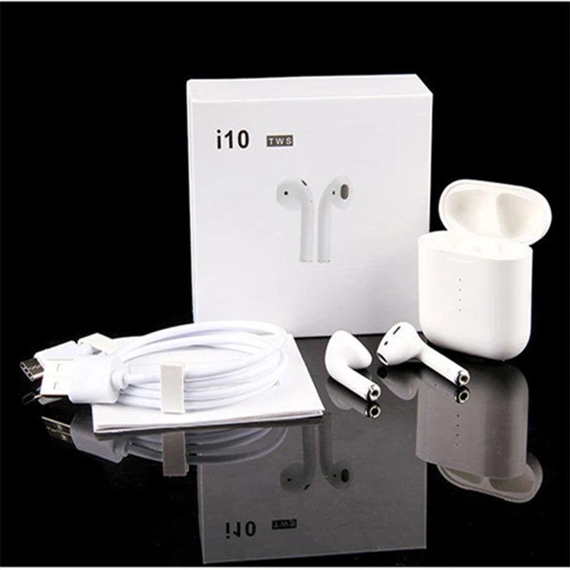 

Newest i10 Touch TWS 5.0 Mini Wireless Bluetooth Earphone Earbuds With Charging Box Mic Headphones for Iphone Huawei Android