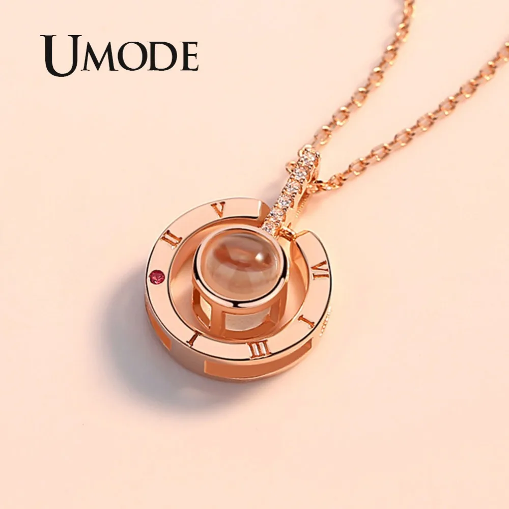 UMODE I Love You, оригинальное ожерелье, 100 язык, подарки для женщин, друзей, ювелирные аксессуары, романтические кулоны в виде цифр, Femme UN0311