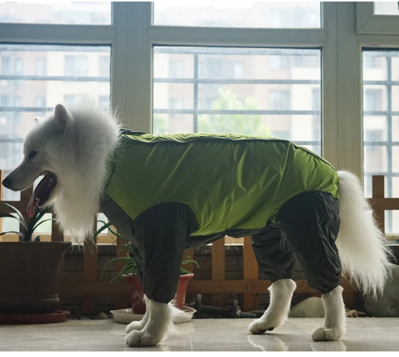 Дождевик для больших собак Одежда для больших собак водонепроницаемая одежда для собак дождевик комбинезон самоед лабрадор, золотистый ретривер Хаски пальто