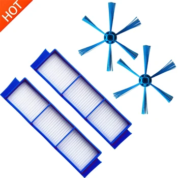 

2pcs Hepa Filter+2 Side Brush Kit for Philips FC8007 FC8792 FC8794 FC8796 Vacuum Cleaner Replacement Spare Parts HEPA Filters