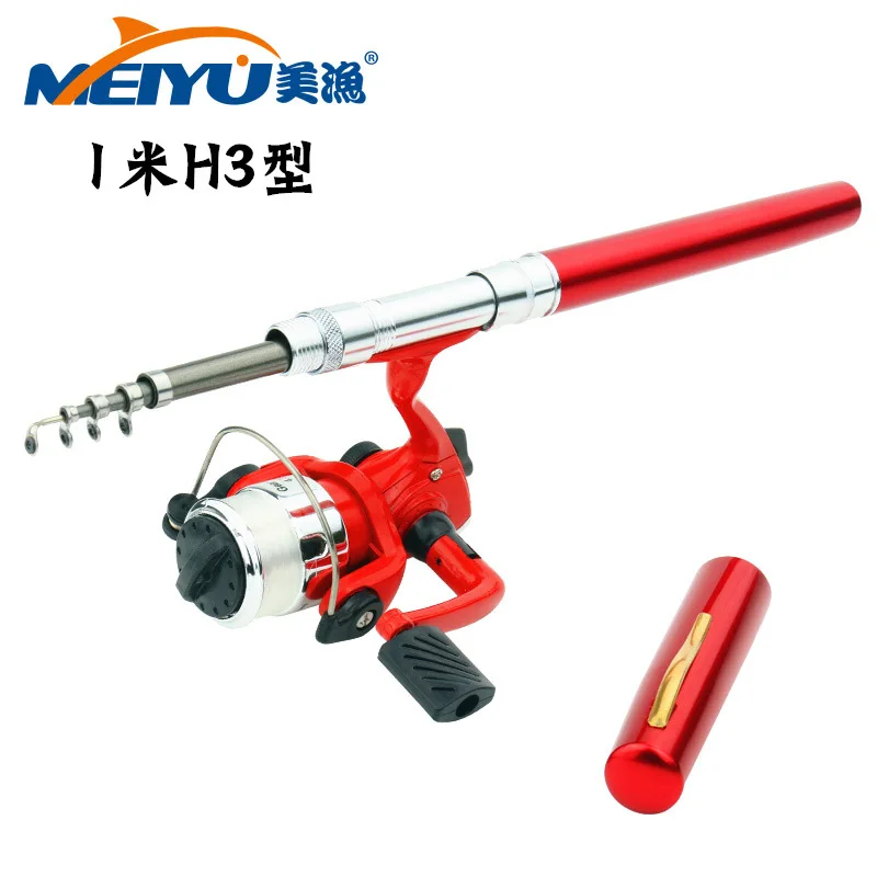 EMMROD 1 Meter Pen Fishing Rod Mini Fishing Rod Spinning Wheel Portable Pen Rod Yugan Suit H3