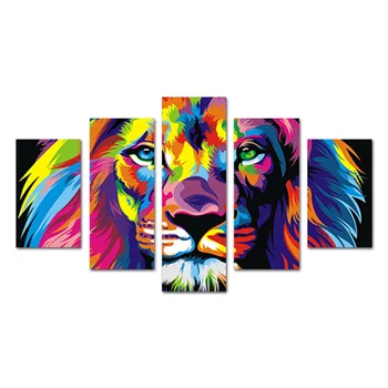 

modular paintings wall art canvas lion posters watercolor animal print Scandinavian style decoration pictures in bedroom unframe