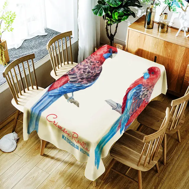 Christmas Bird Tablecloth Creative Parrot Pattern for Children