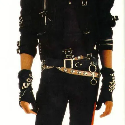 Retro MJ Michael Jackson Bad bandage Black Metal Black Buckle Alloy Fashion Punk Club Gloves For Fans Costumes Item Type: Gloves & Mittens