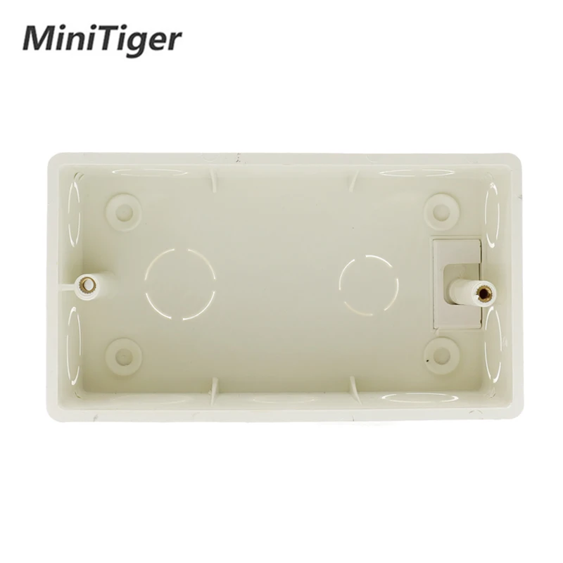 Minitiger распределительная коробка для монтажа в стену внутренняя кассета белый чехол для задней панели коробки 137 мм* 83 мм* 56 мм для 146 мм* 86 мм Стандартный сенсорный выключатель и розетка - Цвет: Mount Box