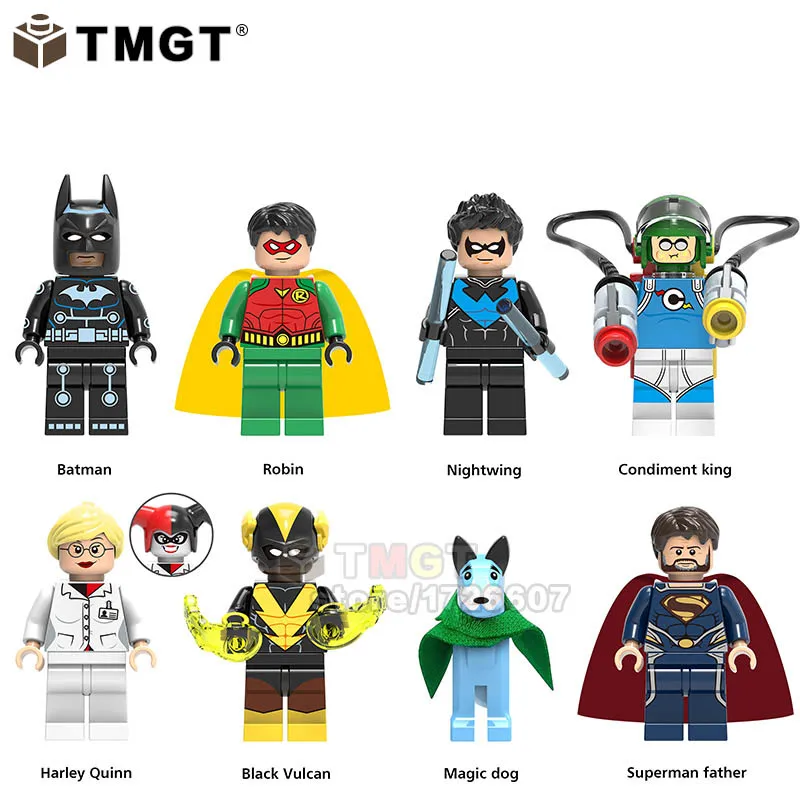 

TMGT Single Sale Super Heroes Robin Nightwing Batman Condiment King Harley Quinn Building Blocks Toys Gifts Model for Children