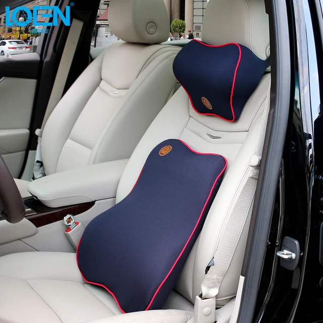 Car Seat Headrest Neck Pillow Lumbar Support Cushion Set Memory Car Seat Headrest Neck Pillow Lumbar Support Cushion Set Memory Cotton Driving Travel Auto Accessories Universal Cars 6 Colours