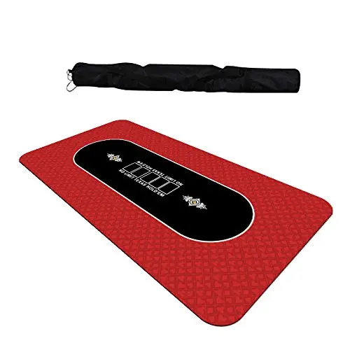  Poker Mat Table Cloth Rubber Gaming Blue 1.8*0.9m