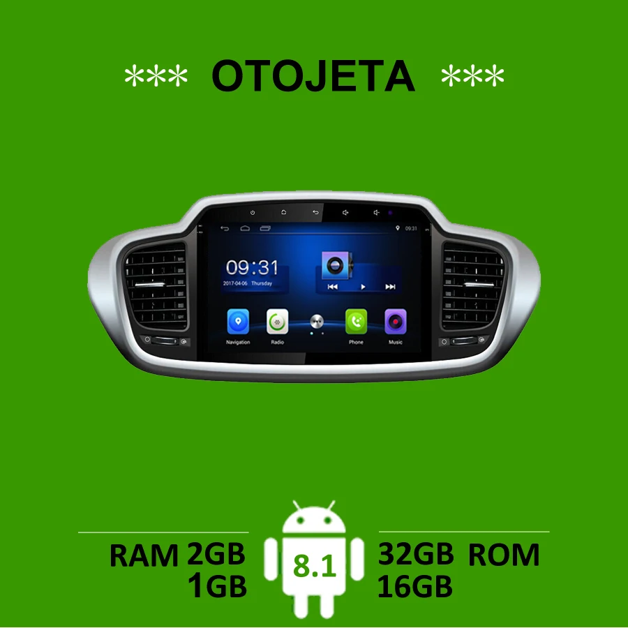 

OTOJETA car accessory for Kia Sorento 2015 radio gps navi android 8.1 stereo tape recorder headunit multimedia FM carplay player