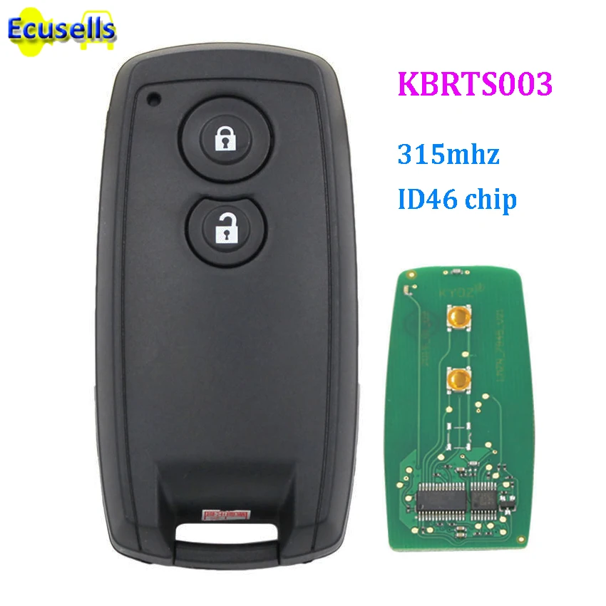 Бесключевая запись смарт-карта дистанционный ключ 2 кнопки 315 МГц для Suzuki Swift SX4 Grand Vitara с ID46 чипом Uncut blade KBRTS003 HU133