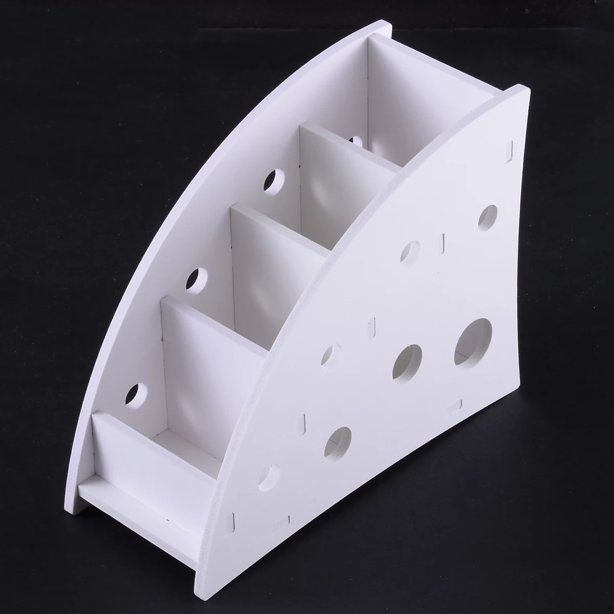 1pc White Remote Control Holder Pens Phone  Storage Box Rack Desk Organizer For Home Office Container