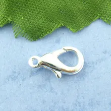DoreenBeads 15 шт. серебряный цвет крючок для украшений Лобстер попугай застежки 12*6 мм новинка