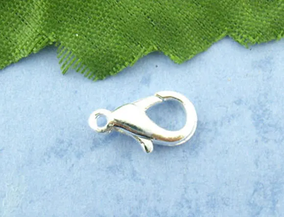 

DoreenBeads 15PCs Silver color lobster Parrot Clasps 12*6mm 2015 new