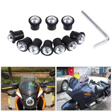 Universal 10pcs Aluminum Alloy Motorcycle Windscreen Windshield Bolts Screw Kit 6 Colors Red, Green, Blue, Silver, Purple, Black