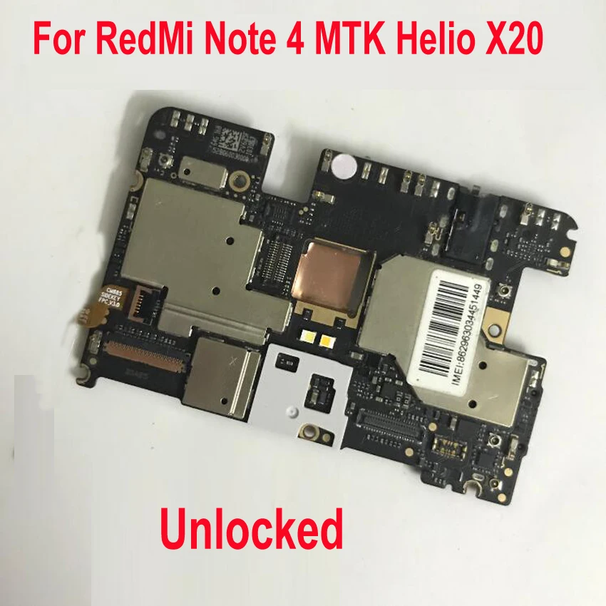 Аппарат не привязан к оператору сотовой связи, Всемирная прошивка, материнская плата для Xiaomi Redmi Note4 Hongmi NOTE 4 материнская плата печатная плата основная плата Flex кабель