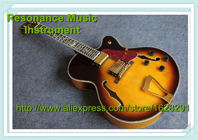 Cheap 100% Real Pictures Vintage Sunburst L5 Jazz Guitar China F Holes Guitar Custom Available