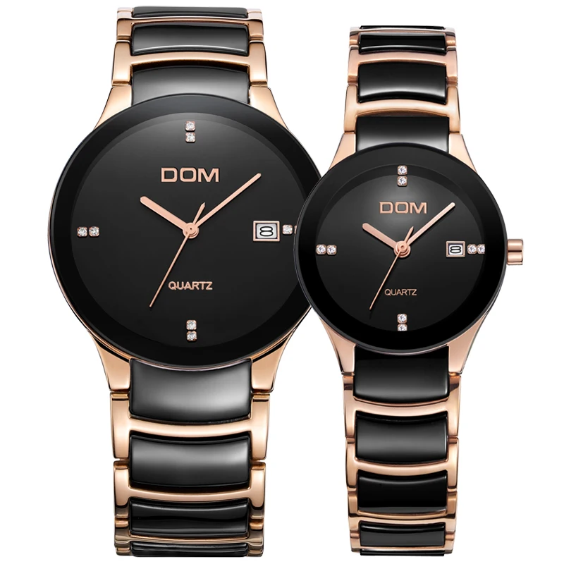 Dom женщины часы люксовый бренд водонепроницаемый стиль кварцевые керамические