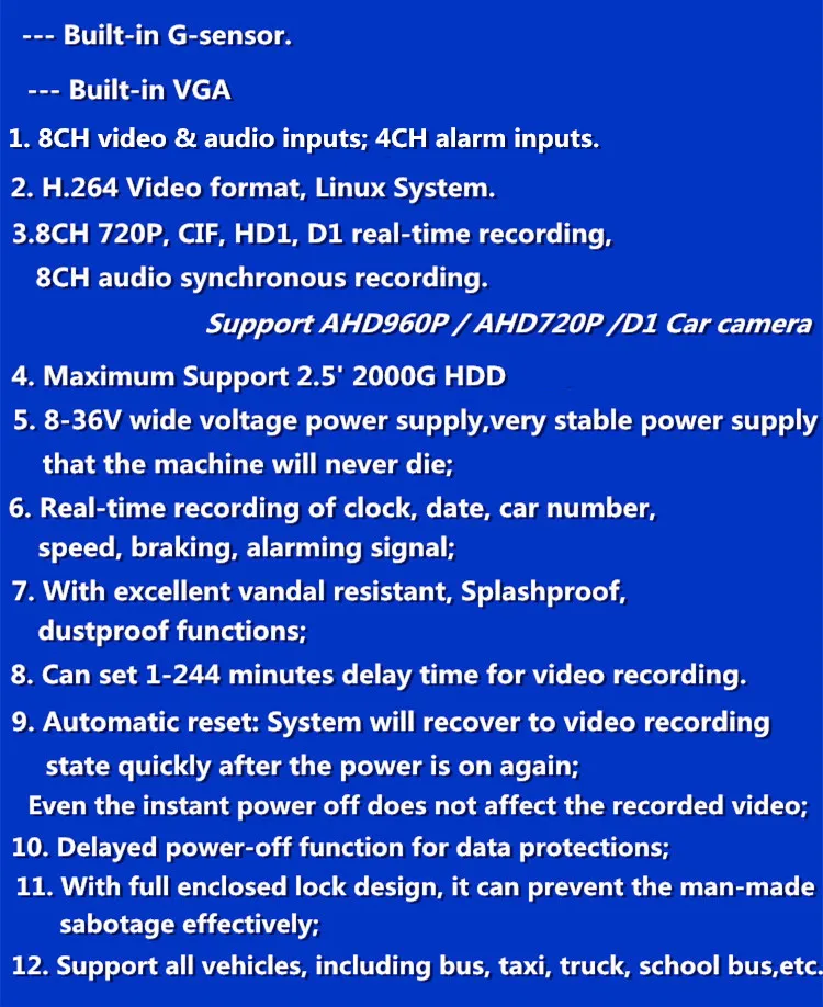 Автомобиль AHD наблюдения видеомагнитофон Автобус dvr автобус 8 дороге жесткого диска видеомагнитофон MDVR Прямая продажа с фабрики 960 P/720 P/ d1