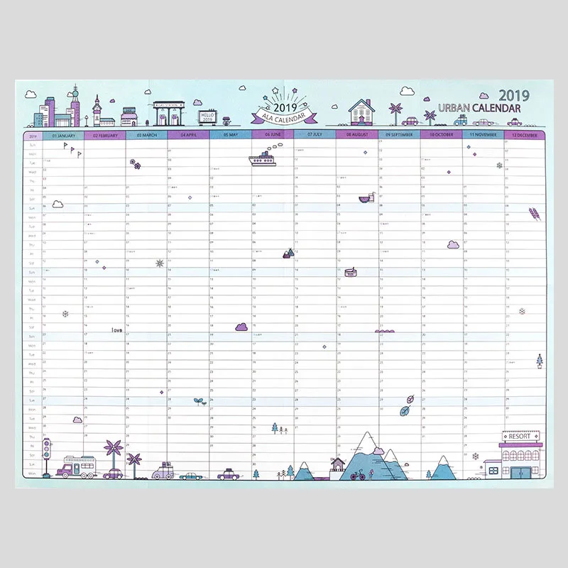 365 дней настенный календарь год бумажный планировщик ежедневный план заметки для изучения год План расписание для школы офисные принадлежности - Цвет: A