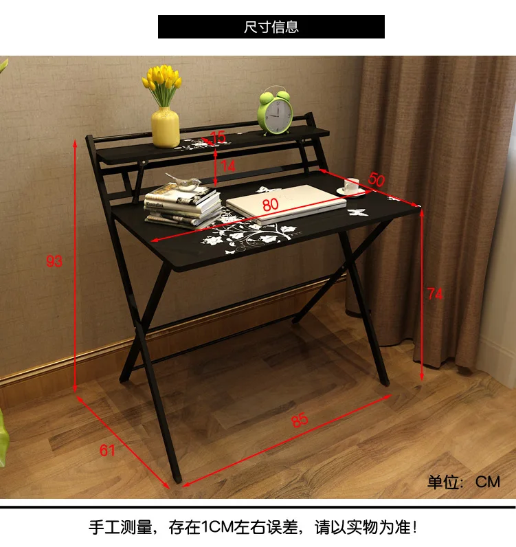 Folding Table Fashion Home Desktop Computer Desk Notebook Table Simple Desk Writing Desk Free Installation Multi-function