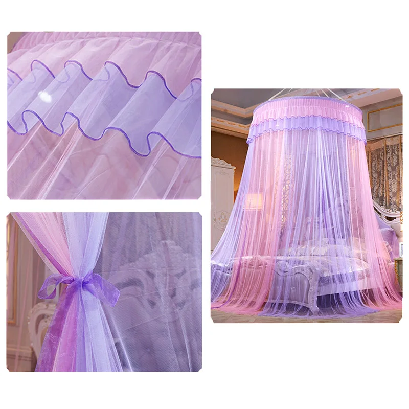 

Round Lace Curtain Dome Princess Queen Canopy Mosquito Nets High Density Princess Bed Nets Store