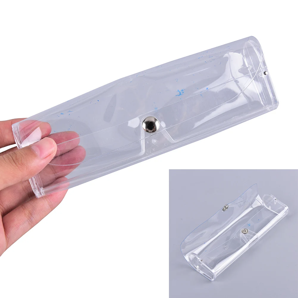 1PC Portable PVC Sunglasses Reading Glass Transparent Button Eyeglasses Box OPP Glasses Case Eyewear Holder 15.4*4.5*2.8 cm