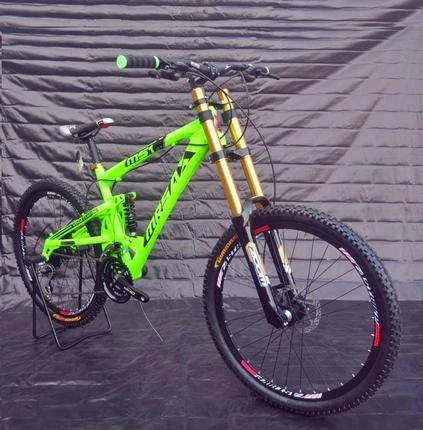 purple downhill bike