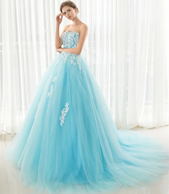 Buy Ruffles Princess Light Blue Quinceanera Dresses