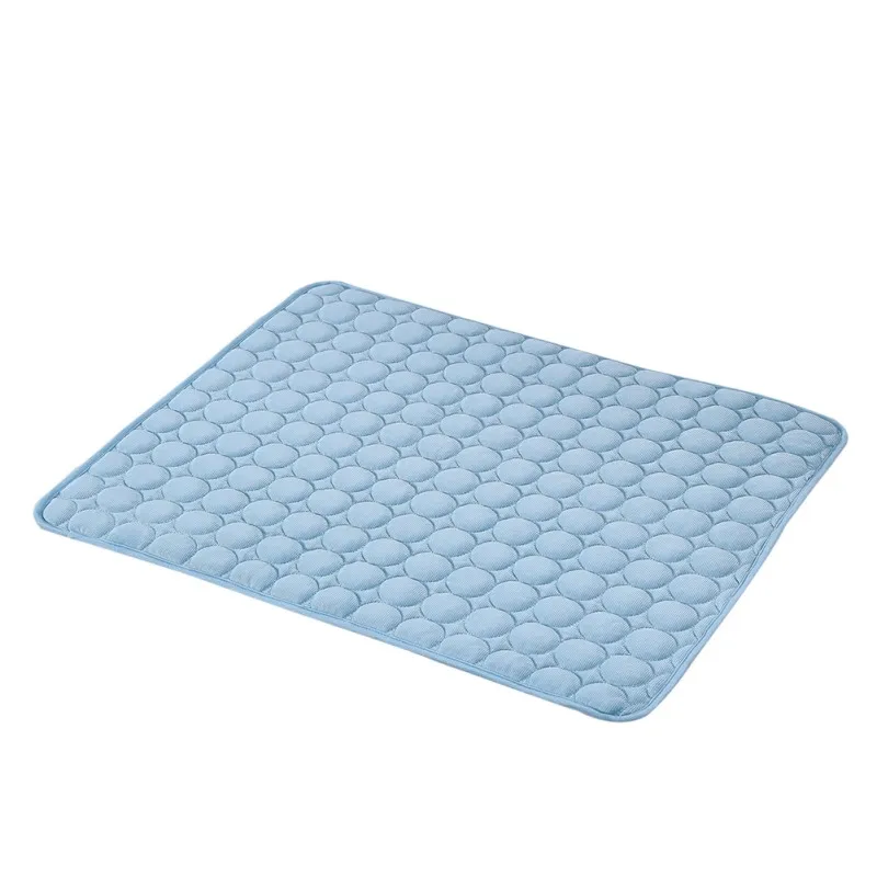 Домашние животные летние принадлежности Удобная мульти-функциональная подушка для лета домашнее животное Лето охлаждающие маты для собак кошки Ice Silk Dog Cool Bed - Цвет: Синий