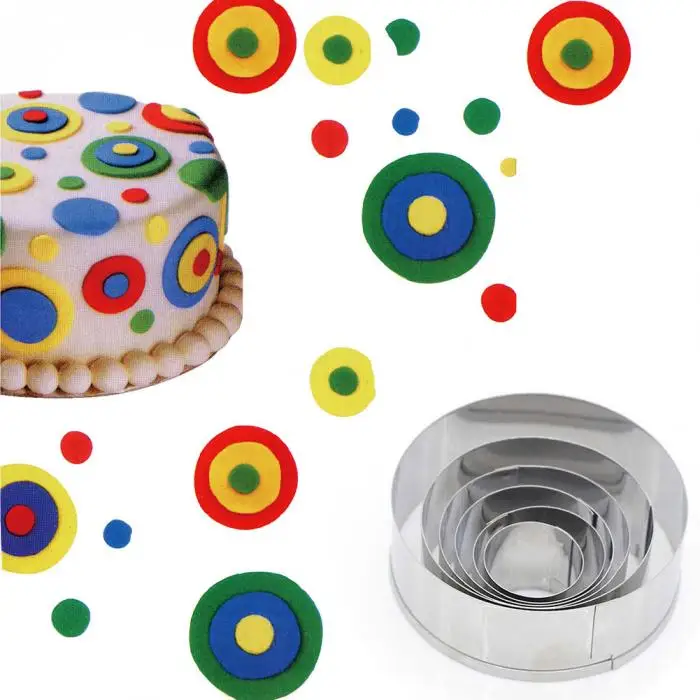Форма для торта и печенья резак круглый форма нержавеющая сталь DIY помадка плесень инструменты PAK55