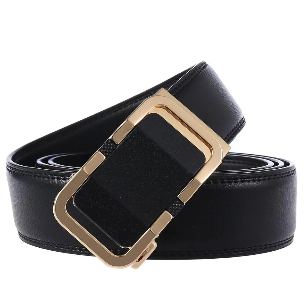 

New Arrival Cow Genuine Leather Men's Belt Cowhide Strap for Male Automatic Buckle Belts for Men Alloy Buckle Belts