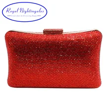 Большая вечерняя сумка, красные/черные металлические клатчи для женщин, свадебные вечерние сумки для выпускного вечера, Роскошный Жесткий Чехол, расшитая кристаллами Сумочка-клатч