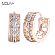 Мода moliam Ювелирные серьги huggie для женщин белый кубический цирконий серьги-кольца дизайн свадебные серьги Brinco Bijoux MLE151