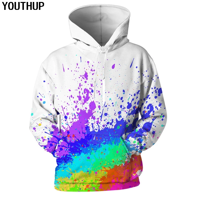 YOUTHUP 2020 3d Hoodies For Men/Women Spray Paint Print Hooded